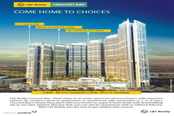 Live in homes with breathtaking sea and city view options at L and T Crescent Bay in Mumbai